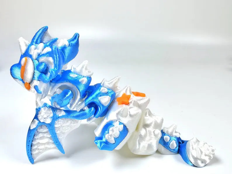 Articulated Dragon Fidget Collectable - Pocket Animal Desk Pet - Seashell Dragon