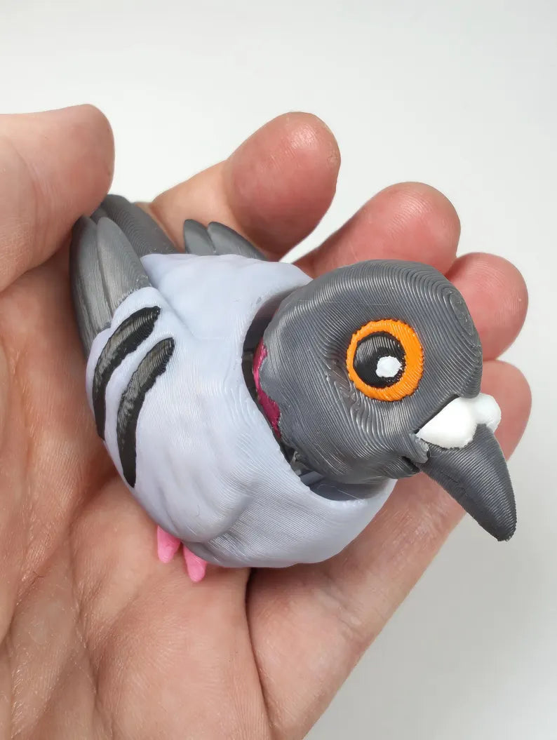 Pocket Pidge Pigeon Clicker – 3D Printed Pigeon Fidget - Pocket Sized Pigeon