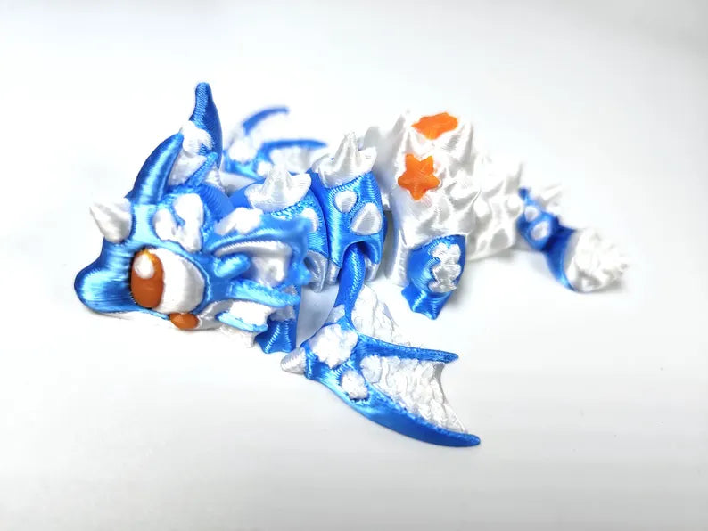 Articulated Dragon Fidget Collectable - Pocket Animal Desk Pet - Seashell Dragon